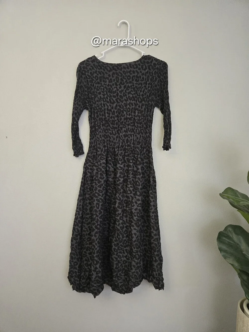 Alquema Three Quarter Sleeve Smash Dress in Leopard
